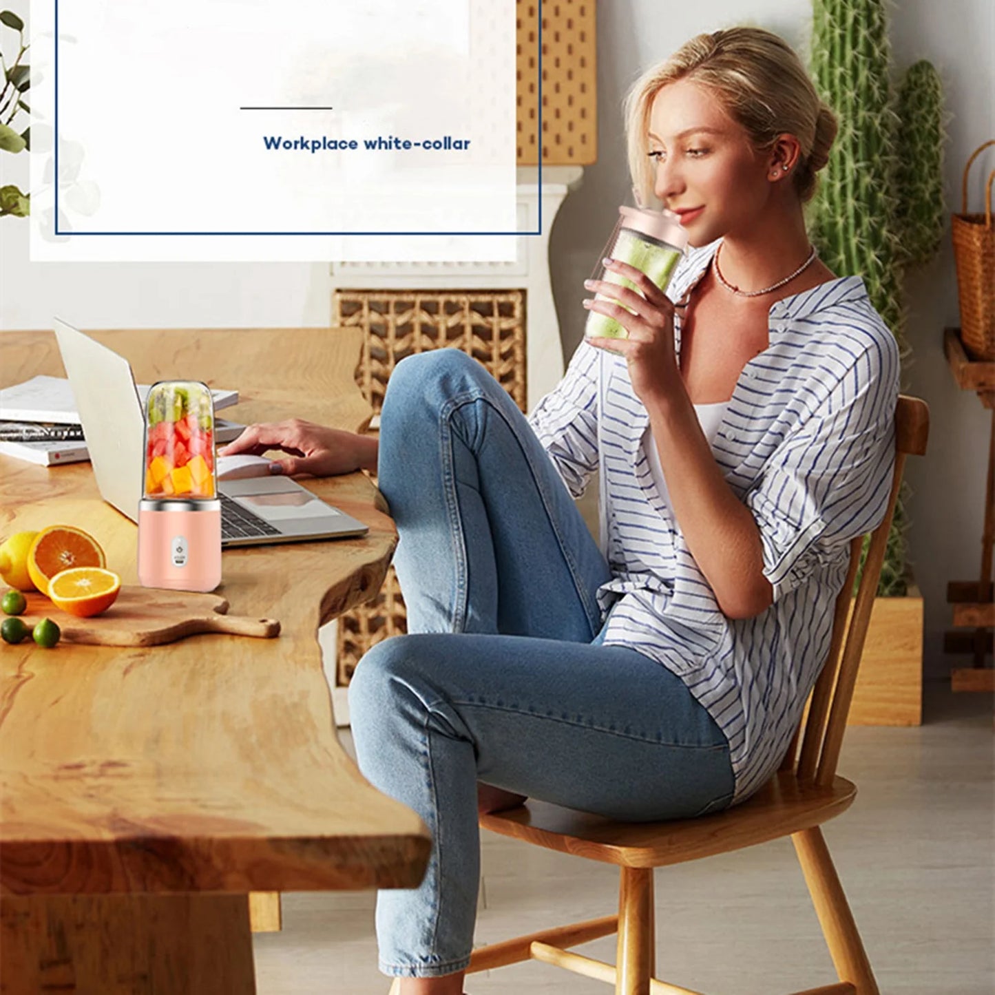 Winter Savings Clearance!  Portable Blenders ,Personal Blend-Er for Shakes and Smoothies, Fruit Juicer USB Rechargeable with 6 Blades, Handheld Blenders for Sports Travel and Outdoors